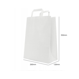Papír táska (fehér) 260x350x120 mm - az ár tartalmazza a termékdíjat