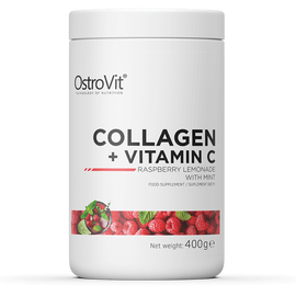 Kollagén + C-vitamin - málna limonádé mentával - 400 g - OstroVit