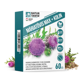 MÁRIATÖVIS MAX + KOLIN - Maximális mennyiségű szilimarin, kolinnal a máj és az epe egészségéhez - 60 tabletta - Natur Tanya