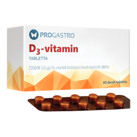 ProGastro D3 vitamin - 2200 NE (55 μg) D3-vitamint tartalmazó speciális étrend-kiegészítő tabletta (60 db) (közeli szavidő)