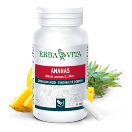 Ananász növényi kapszula - bromelain enzim és cikória gyökér inulin prebiotikum - 60 kapszula - Erba Vita - 