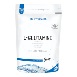 100% L-Glutamine - 500g - BASIC - Nutriversum - ízesítetlen - vegán étrendbe illeszkedő formula