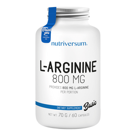 L-arginine - 60 kapszula - BASIC - Nutriversum - ízesítetlen (kifutó)