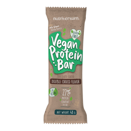 Vegan Protein Bar - 48 g - DESSERT - Nutriversum - dupla-csokoládé - vegán csokoládébevonattal