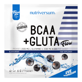 BCAA+GLUTA - 6 g - FLOW - Nutriversum - feketeribizli (kifutó)