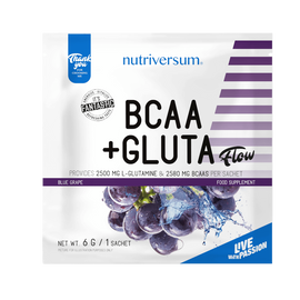 BCAA+GLUTA - 6 g - FLOW - Nutriversum - kékszőlő