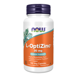 L-OptiZinc 30 mg - 100 vegán kapszula - NOW Foods - 