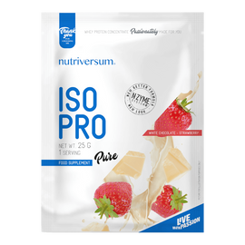 ISO PRO - 25 g - PURE - Nutriversum - fehércsokoládé-eper (kifutó)