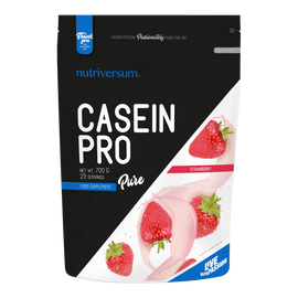 Casein Pro - 700 g - PURE - Nutriversum - eper - 23 g lassú felszívódású fehérje