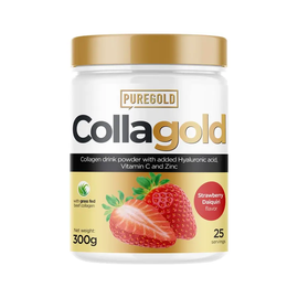 CollaGold Marha és Hal kollagén italpor hialuronsavval - Strawberry Daiquiri - 300g - PureGold - 