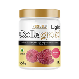 CollaGold Marha és Hal kollagén italpor hialuronsavval - Light Raspberry - 300g - PureGold