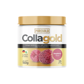 CollaGold Marha és Hal kollagén italpor hialuronsavval - Raspberry - 150g - PureGold - 