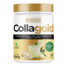 CollaGold Marha és Hal kollagén italpor hialuronsavval - Eldelflower - 300g - PureGold