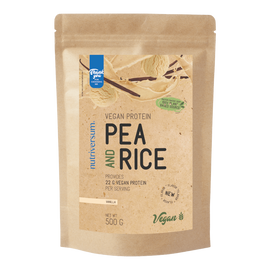 Pea &amp; Rice Vegan Protein - 500g - VEGAN - Nutriversum - vanília (új ízesítés)