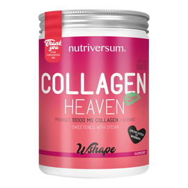 Collagen Heaven with Stevia - 300 g - WSHAPE - Nutriversum - málna - 10.000mg Kollagén
