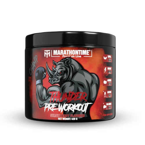THUNDER Pre-Workout Edzés Előtti Energizáló 350 g - eper - Marathontime